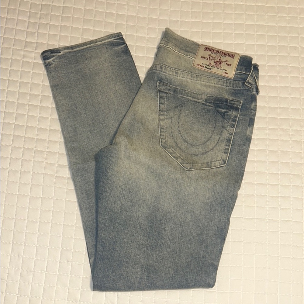(Like New!!) Authentic-True Religion Men's Light Blue Jeans-Skinny